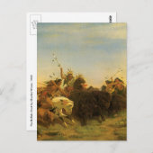 ヴィンテージアメリカンウエストアートバッファロー狩りバイウィマール ポストカード (正面/裏面)