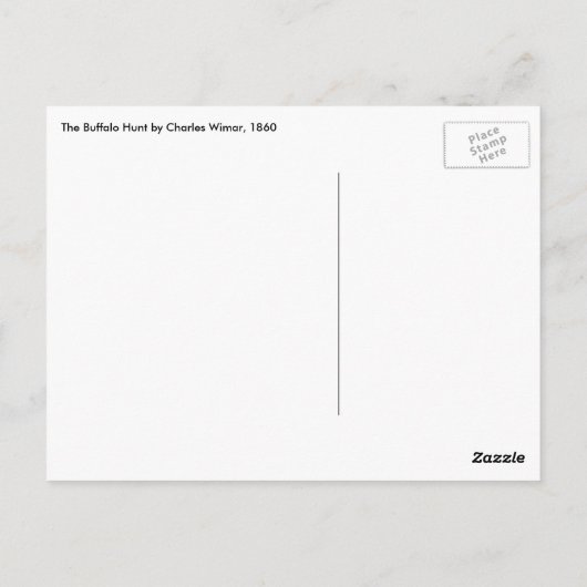 ヴィンテージアメリカンウエストアートバッファロー狩りバイウィマール ポストカード (裏面)