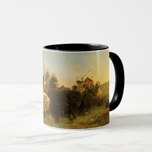 ヴィンテージアメリカンウエストアートバッファロー狩りバイウィマール マグカップ (正面右)