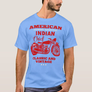 ヴィンテージアメリカンオートバイインディアンオールドバイクもしくは自転車に乗る人 Tシャツ