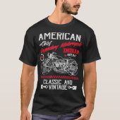 ヴィンテージアメリカンオートバイインディアンオールドバイクもしくは自転車に乗る人 Tシャツ (正面)