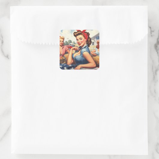 ヴィンテージアメリカンカントリーガール スクエアシール (バッグ)