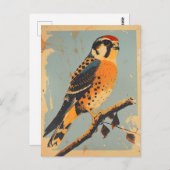 ヴィンテージアメリカンケストレルイラストレーション ポストカード (正面/裏面)
