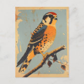 ヴィンテージアメリカンケストレルイラストレーション ポストカード (正面)