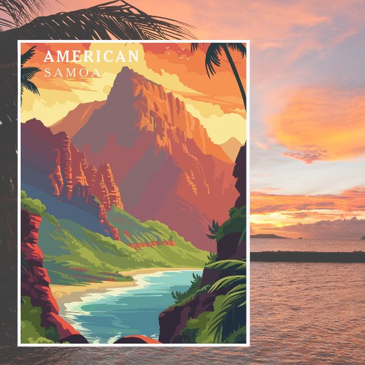 ヴィンテージアメリカンサモア自然公園旅行USA ポストカード