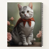 ヴィンテージアメリカンショートヘアの子猫(バラ) ノートブック (裏面)