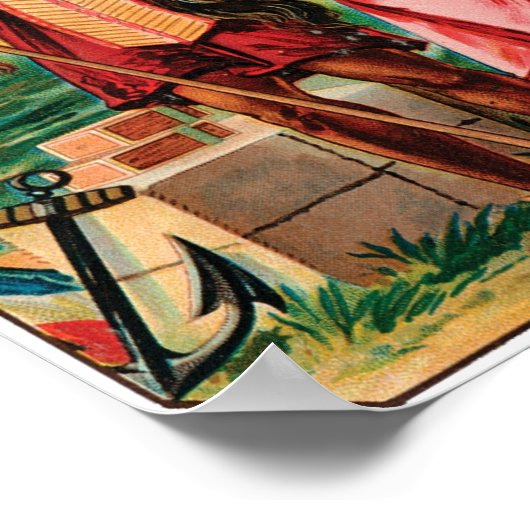 ヴィンテージアメリカンチーフ付き先住民シガーラベル ポスター (角)