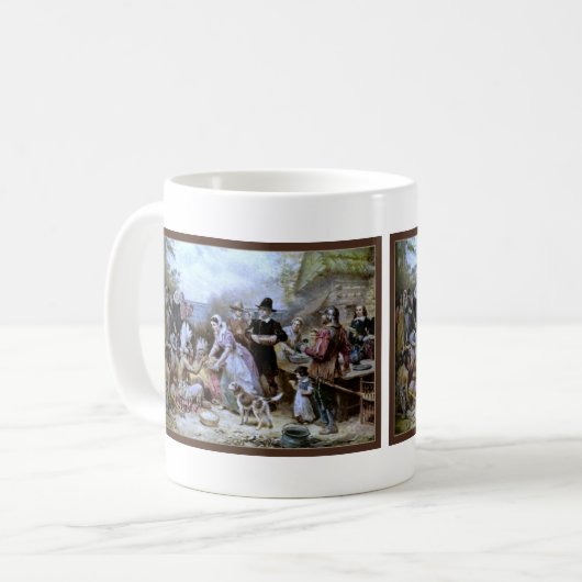 ヴィンテージアメリカンハッピー感謝祭マグカップ コーヒーマグカップ (正面左)