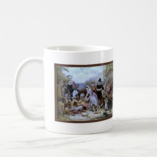 ヴィンテージアメリカンハッピー感謝祭マグカップ コーヒーマグカップ (左)