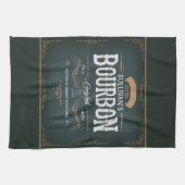 ヴィンテージアメリカンバーボンパーソナライズされたウイスキーバー キッチンタオル (横)