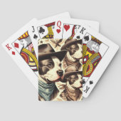 ヴィンテージアメリカンピットブルテリアイラストレーション トランプ (裏面)