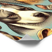 ヴィンテージアメリカンピットブルテリアイラストレーション ポスター (角)