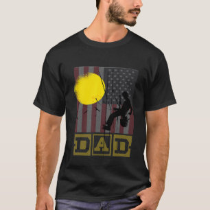 ヴィンテージアメリカンフラグパパラインマン電気ケーブルF Tシャツ