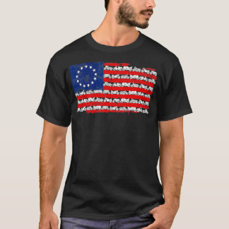 ヴィンテージアメリカンフラッグオートバイ Tシャツ