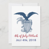 ヴィンテージアメリカンブルースターズイーグル7月4日ポットラック 招待状 (裏面)