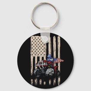 ヴィンテージアメリカン地形車ATV四輪車 キーホルダー