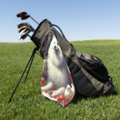 ヴィンテージアメリカン絵を描エスキモ ゴルフタオル (グリーン)