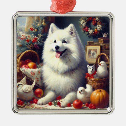 ヴィンテージアメリカン絵を描エスキモ メタルオーナメント (正面)