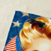 ヴィンテージアメリカン絵画ガール ビーチタオル (インサイチュ)