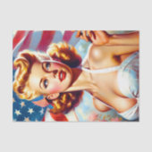 ヴィンテージアメリカン絵画ガール 薄葉紙 (正面)