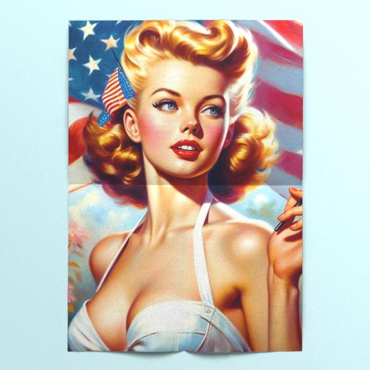 ヴィンテージアメリカン絵画ガール 薄葉紙