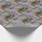 ヴィンテージアメリカン藤紫花フローラ ラッピングペーパー (角)