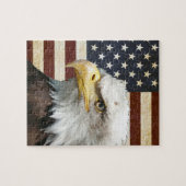 ヴィンテージアメリカン・イーグル付き米国国旗 ジグソーパズル (横)