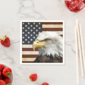 ヴィンテージアメリカン・イーグル付き米国国旗 スタンダードカクテルナプキン (インサイチュ)