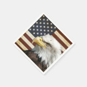 ヴィンテージアメリカン・イーグル付き米国国旗 スタンダードカクテルナプキン (角)