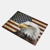 ヴィンテージアメリカン・イーグル付き米国国旗 ドアマット (アングル)