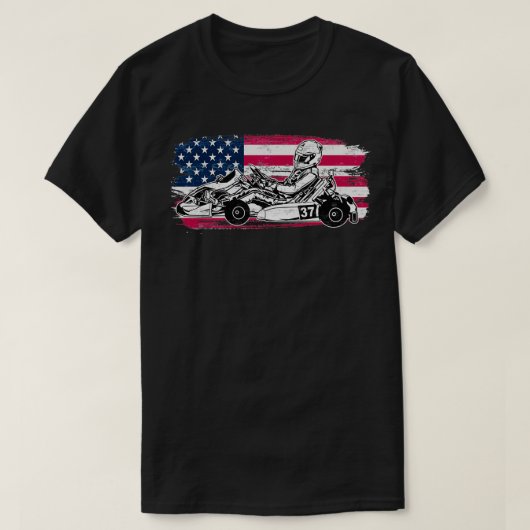 ヴィンテージアメリカン・ゴー・カート・レーシング屋外スポーツ・レース Tシャツ (デザイン正面)
