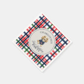 ヴィンテージアメリカーナプレイドダシュンドファースト誕生日 スタンダードカクテルナプキン (角)