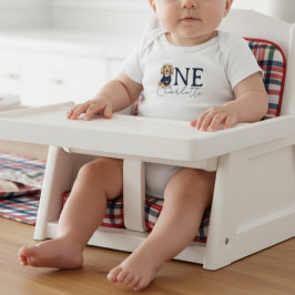 ヴィンテージアメリカーナプレイドダシュンドファースト誕生日 ベビーボディスーツ