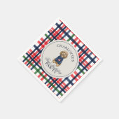 ヴィンテージアメリカーナプレイドードルドッグファースト誕生日 スタンダードカクテルナプキン (角)