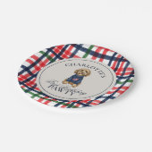 ヴィンテージアメリカーナプレイドードルドッグファースト誕生日 ペーパープレート (アングル)