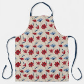 ヴィンテージアメリカーナ水彩フローラ エプロン (正面)