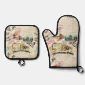 ヴィンテージアメリカーナ 鍋つかみ&鍋敷きセット (正面)