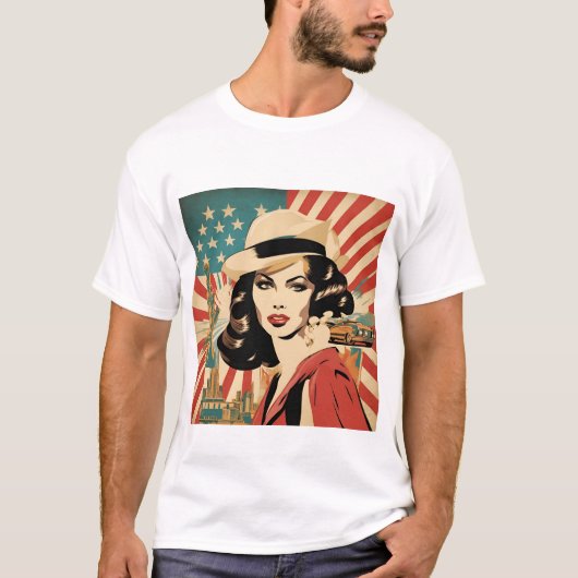 ヴィンテージアメリカ人女性Tシャツ Tシャツ (正面)