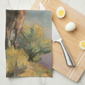 ヴィンテージアメリカ先住民、クロウアウトリエby Dunton キッチンタオル (四つ折り)