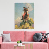ヴィンテージアメリカ先住民、クロウアウトリエby Dunton キャンバスプリント (インサイチュ (リビング))