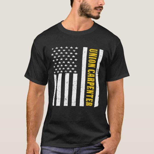 ヴィンテージアメリカ合衆国国旗のユニオン大工プレミアム Tシャツ (正面)