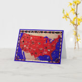 ヴィンテージアメリカ合衆国旅行局地図 カード (黄色い花)