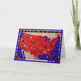 ヴィンテージアメリカ合衆国旅行局地図 カード