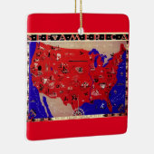 ヴィンテージアメリカ合衆国旅行局地図 セラミックオーナメント (右)