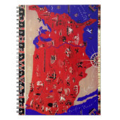 ヴィンテージアメリカ合衆国旅行局地図 ノートブック (正面)