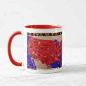 ヴィンテージアメリカ合衆国旅行局地図 マグカップ (左)