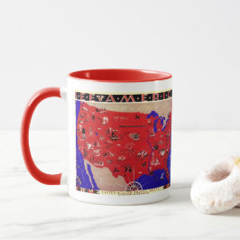 ヴィンテージアメリカ合衆国旅行局地図 マグカップ