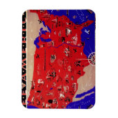 ヴィンテージアメリカ合衆国旅行局地図 マグネット (縦)