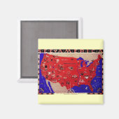ヴィンテージアメリカ合衆国旅行局地図 マグネット (正面/裏面)