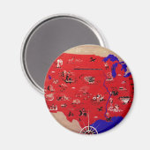 ヴィンテージアメリカ合衆国旅行局地図 マグネット (正面/裏面)